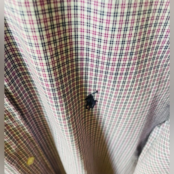 Ralph Lauren Yarmouth Purple And Navy Plaid Polo Shirt Size 16 (Medium) 32/33 - Picture 3 of 7